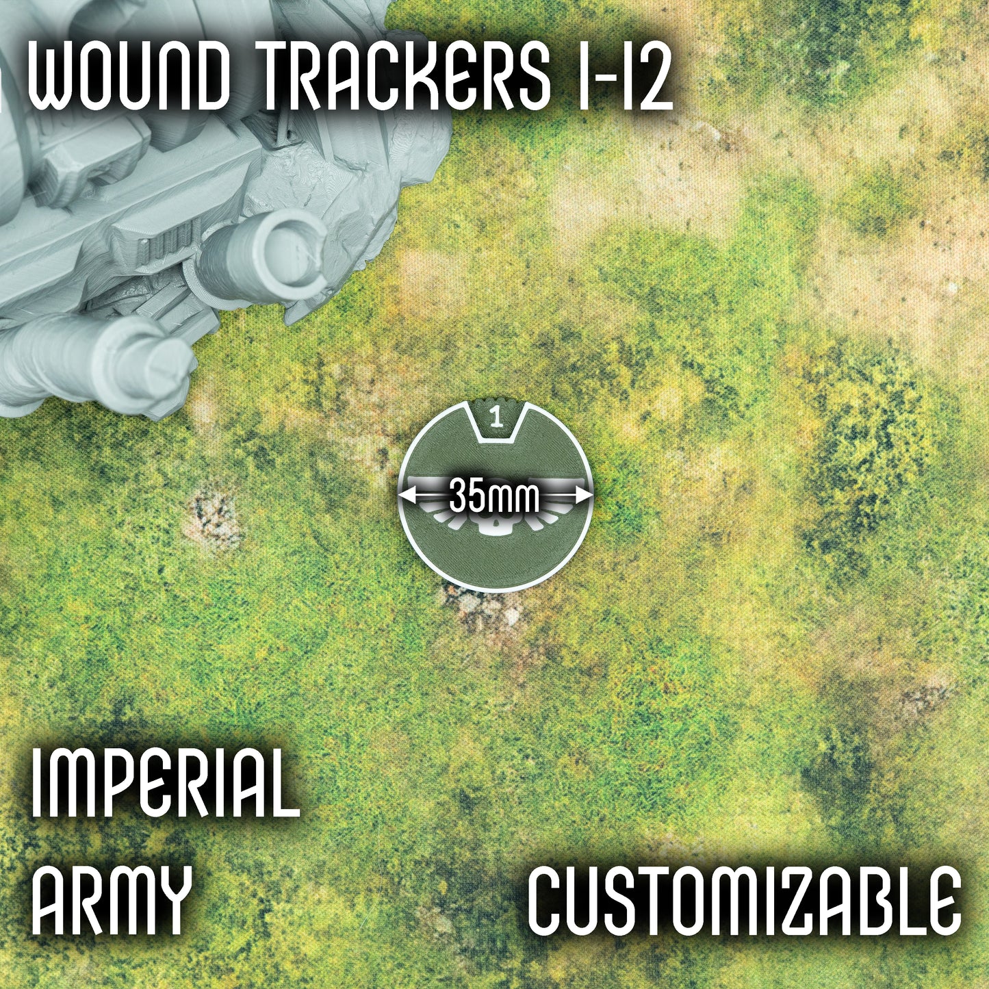 1-12 Wounds Trackers - Imperial Army Style