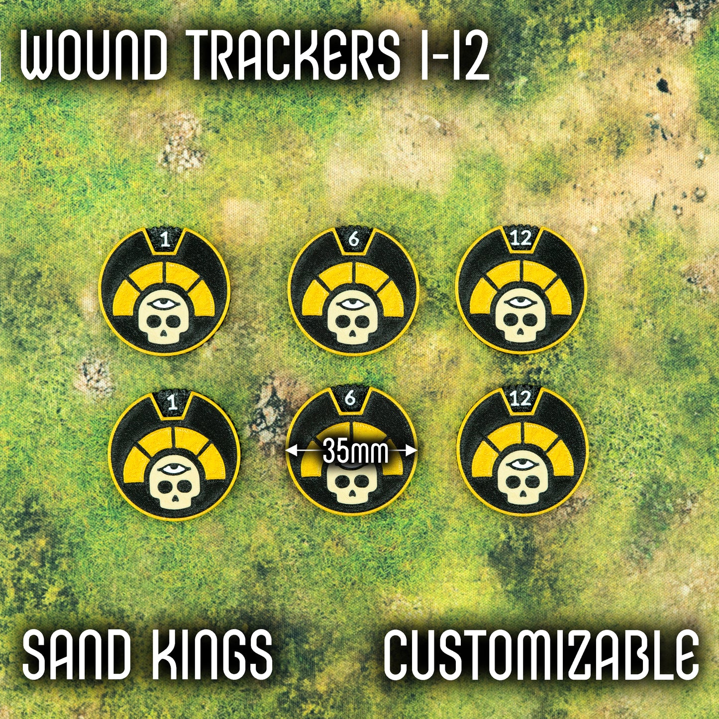 1-12 Wounds Trackers - Sand Kings Style