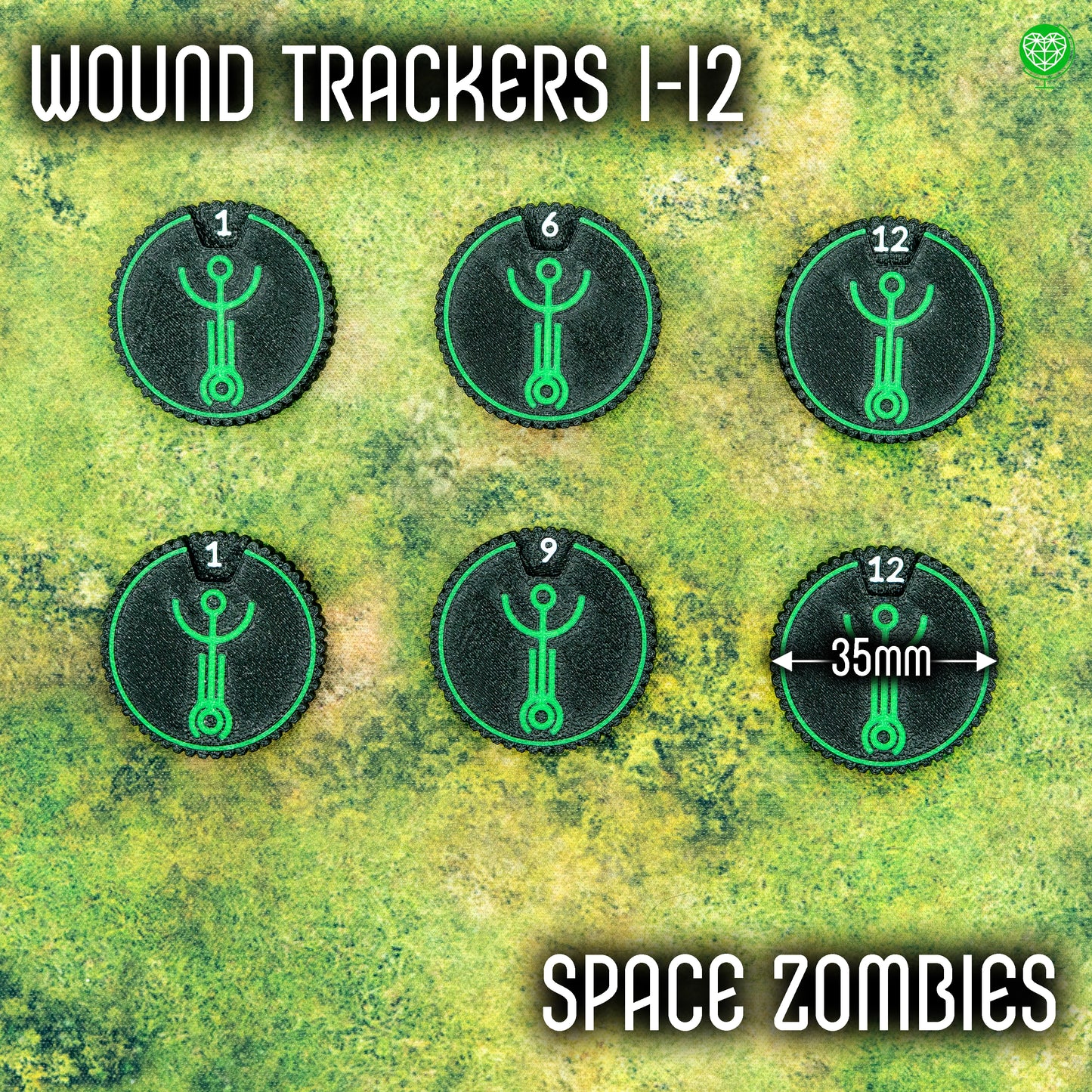 Zestaw znaczników 1-12 ran styl Space Zombies