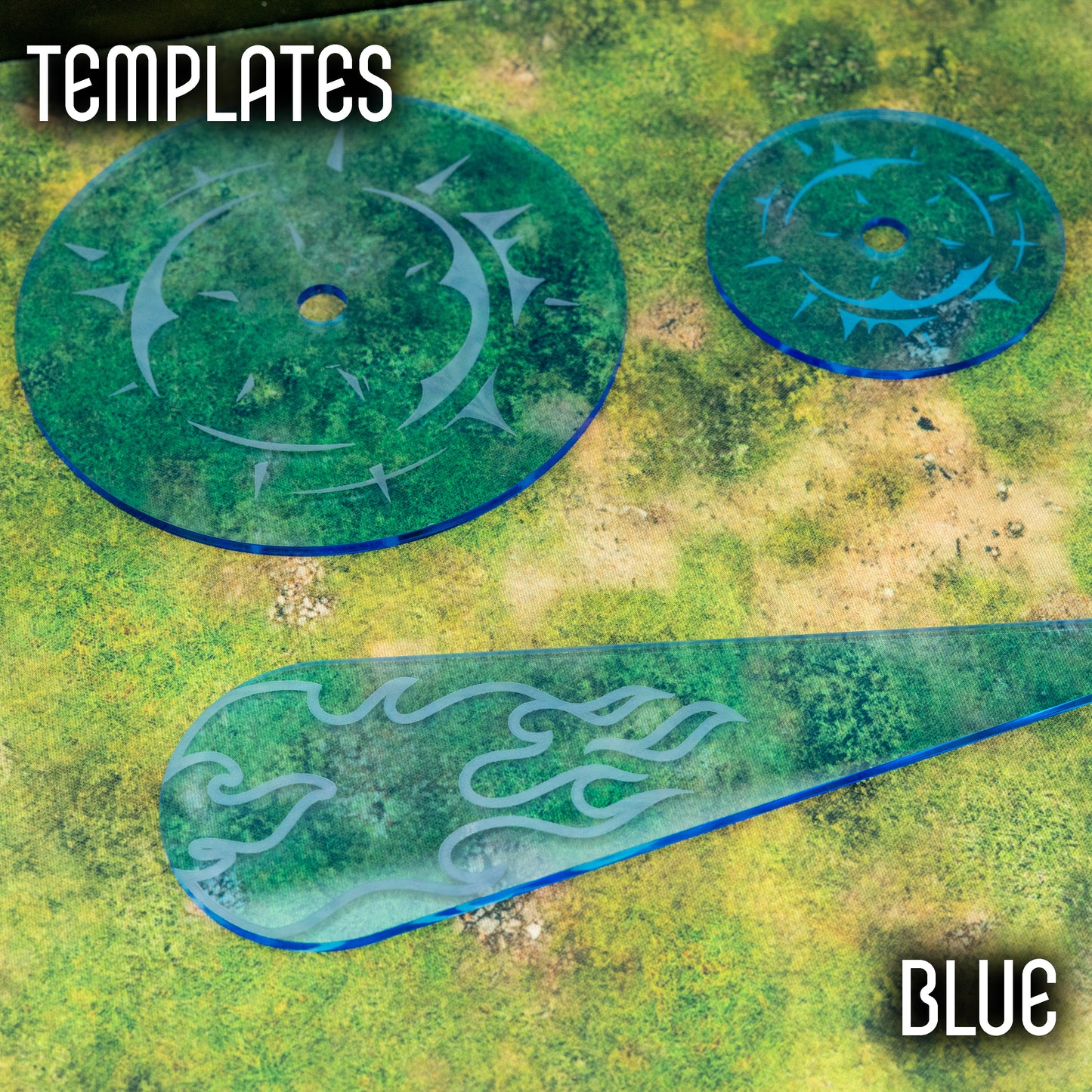 Templatki 3", 5" i Miotacz ognia - Kompatybilne z Warhammer The Old World i Horus Heresy