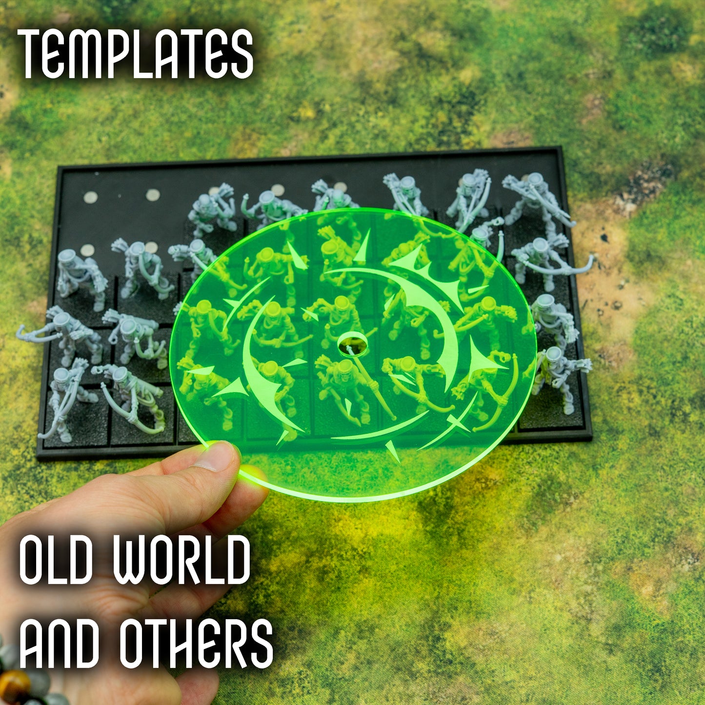 Templatki 3", 5" i Miotacz ognia - Kompatybilne z Warhammer The Old World i Horus Heresy