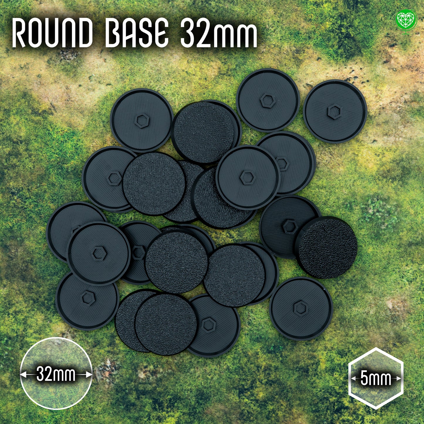 32 mm Round Bases