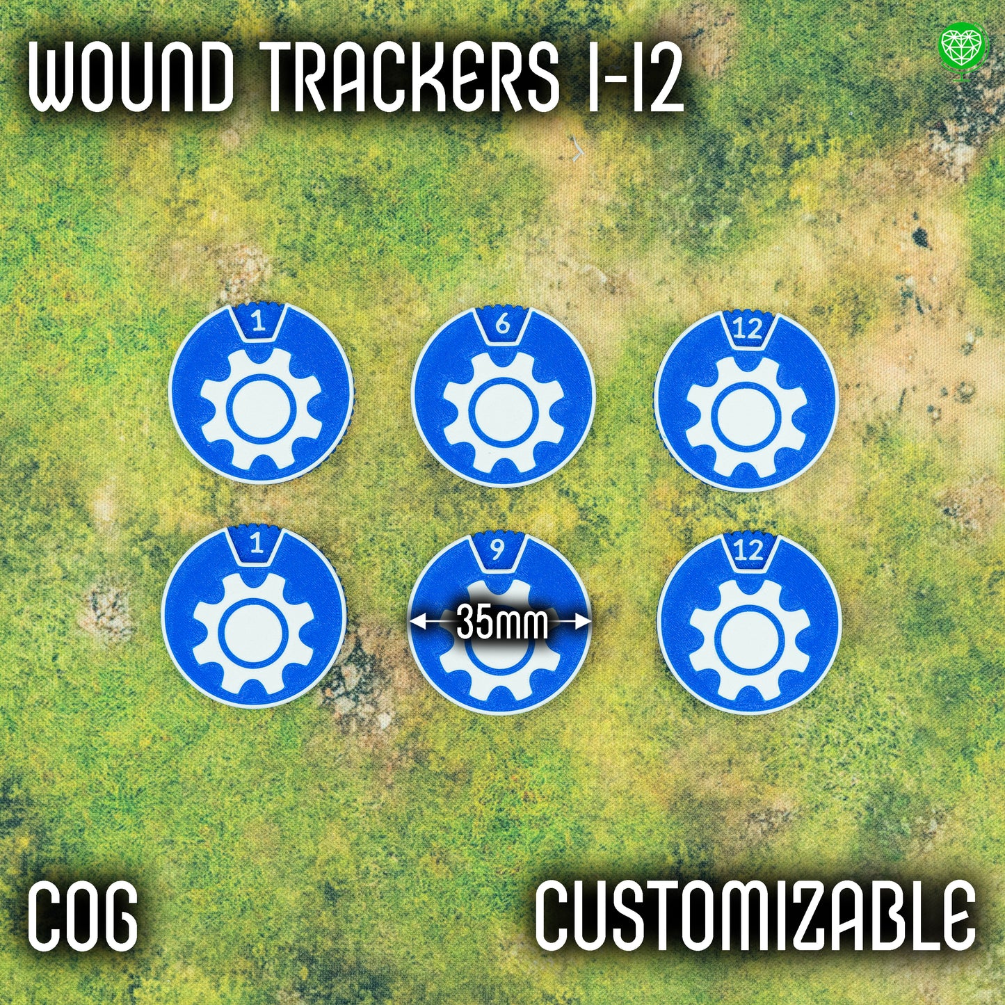 1-12 Wounds Trackers - Cog Style