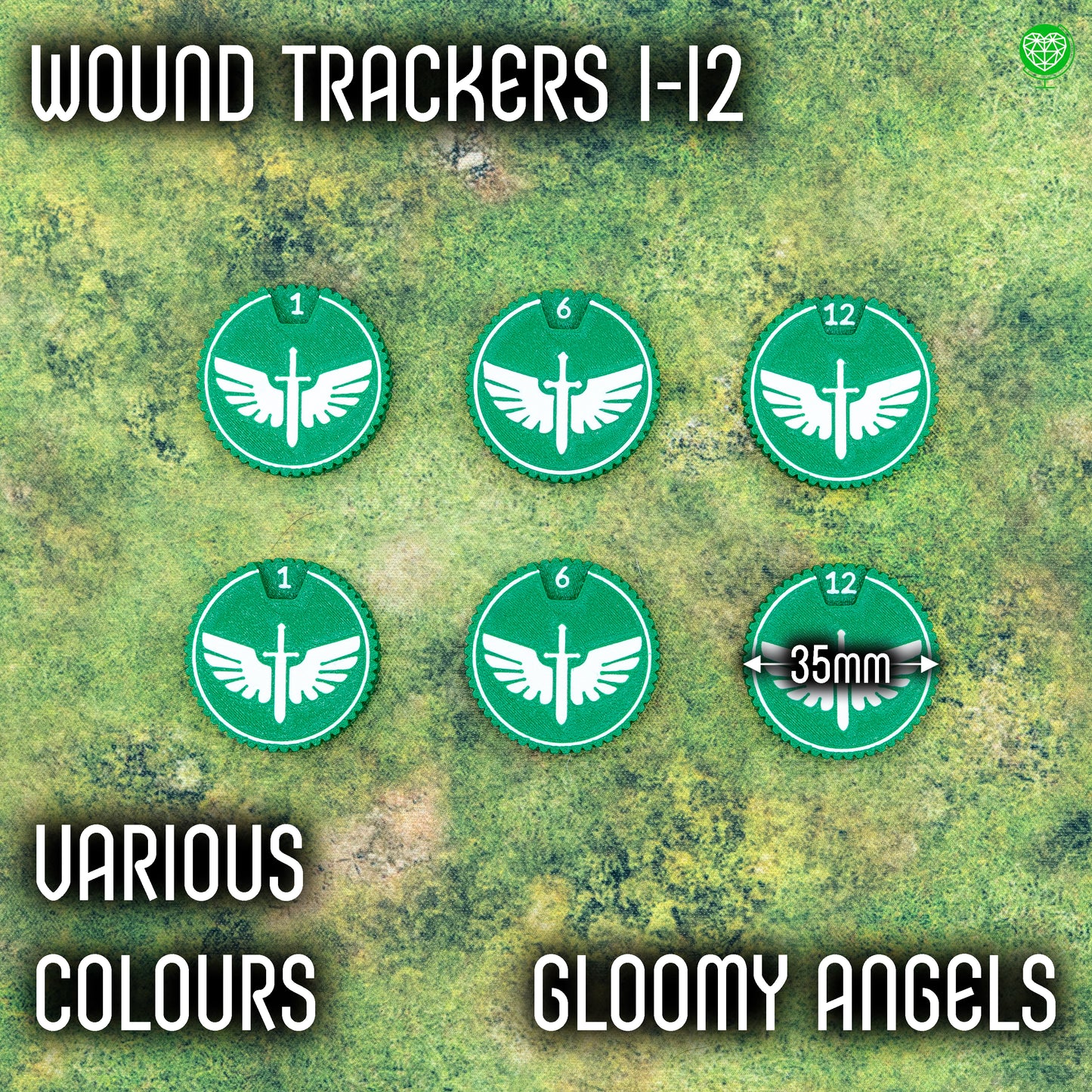 Zestaw znaczników 1-12 ran dla armii Gloomy Angels