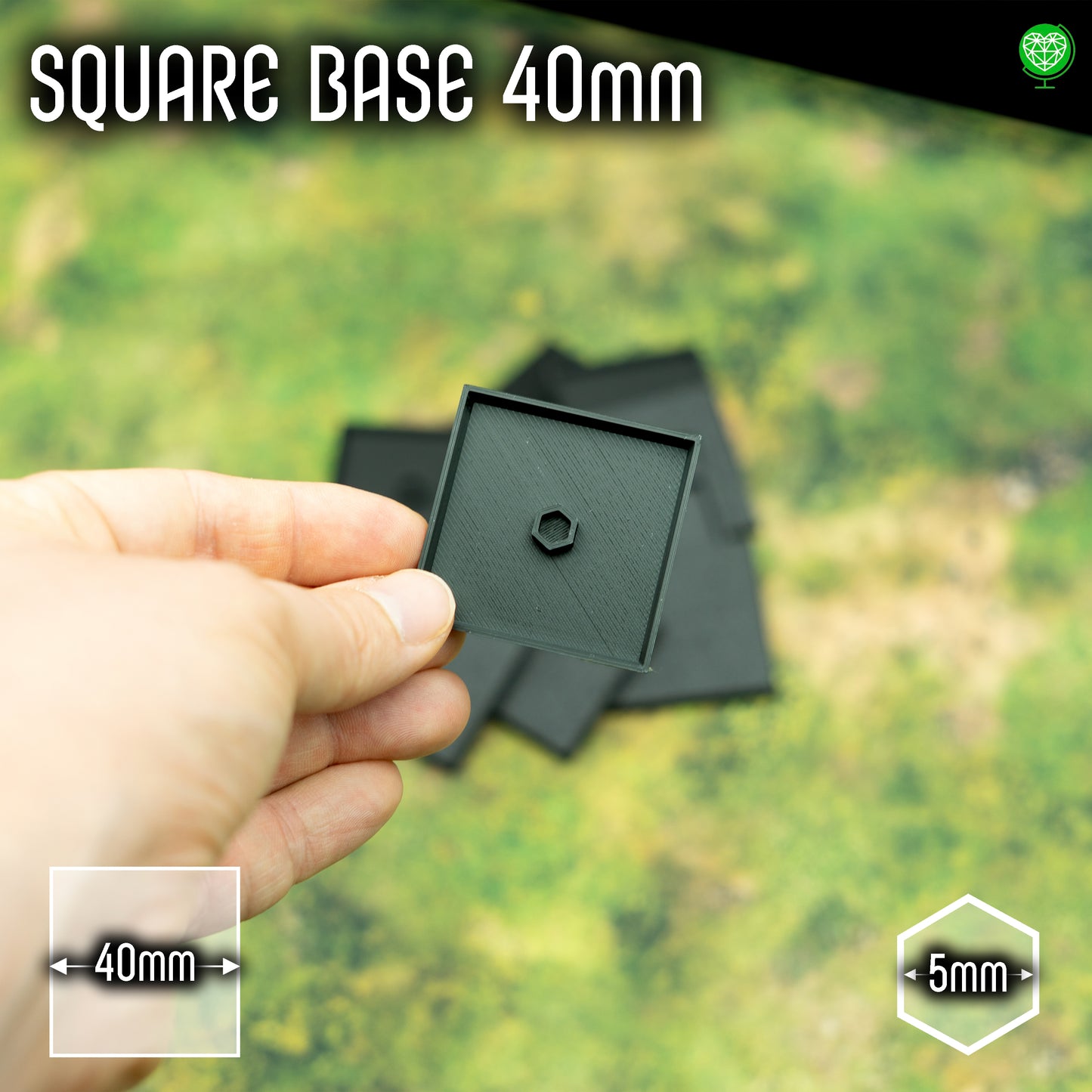 Square Base - 40mm - Magnet Ready