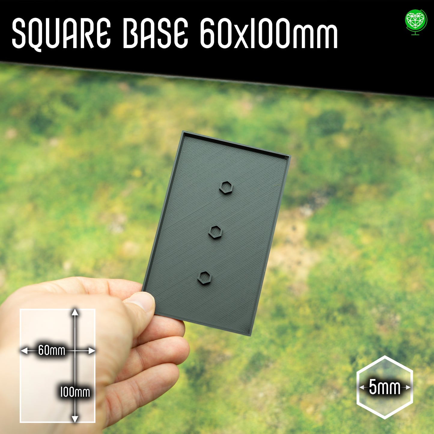 Podstawki kwadratowe - 60x100mm - z miejscem na magnes