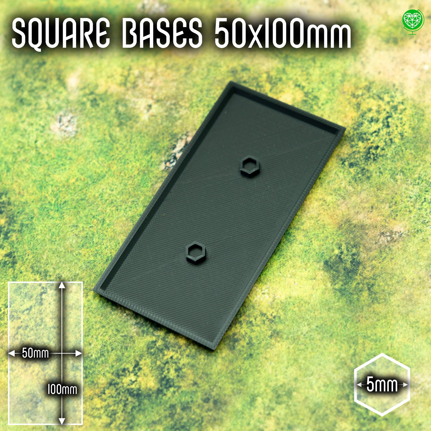 Podstawka kwadratowa - 50x100mm - z miejscem na magnes