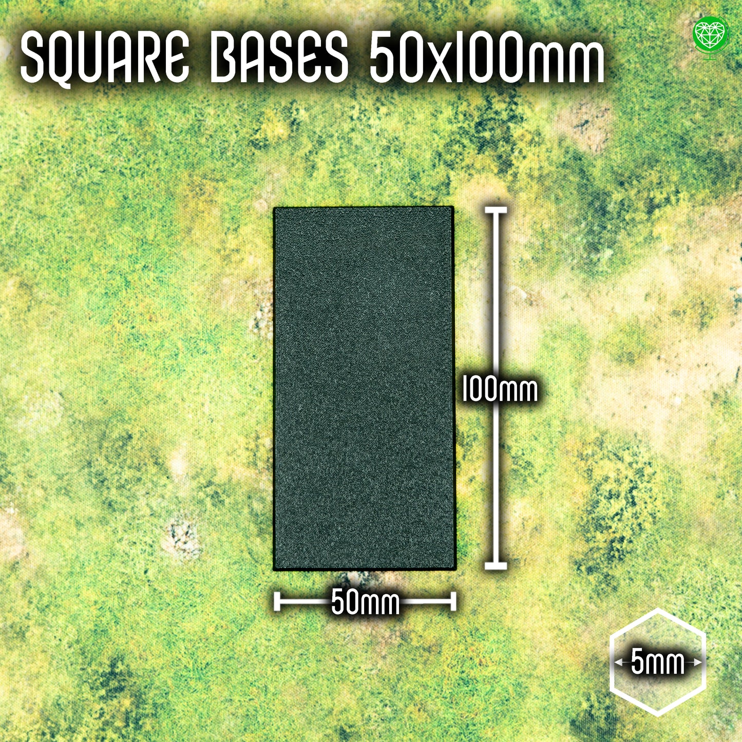 Podstawka kwadratowa - 50x100mm - z miejscem na magnes