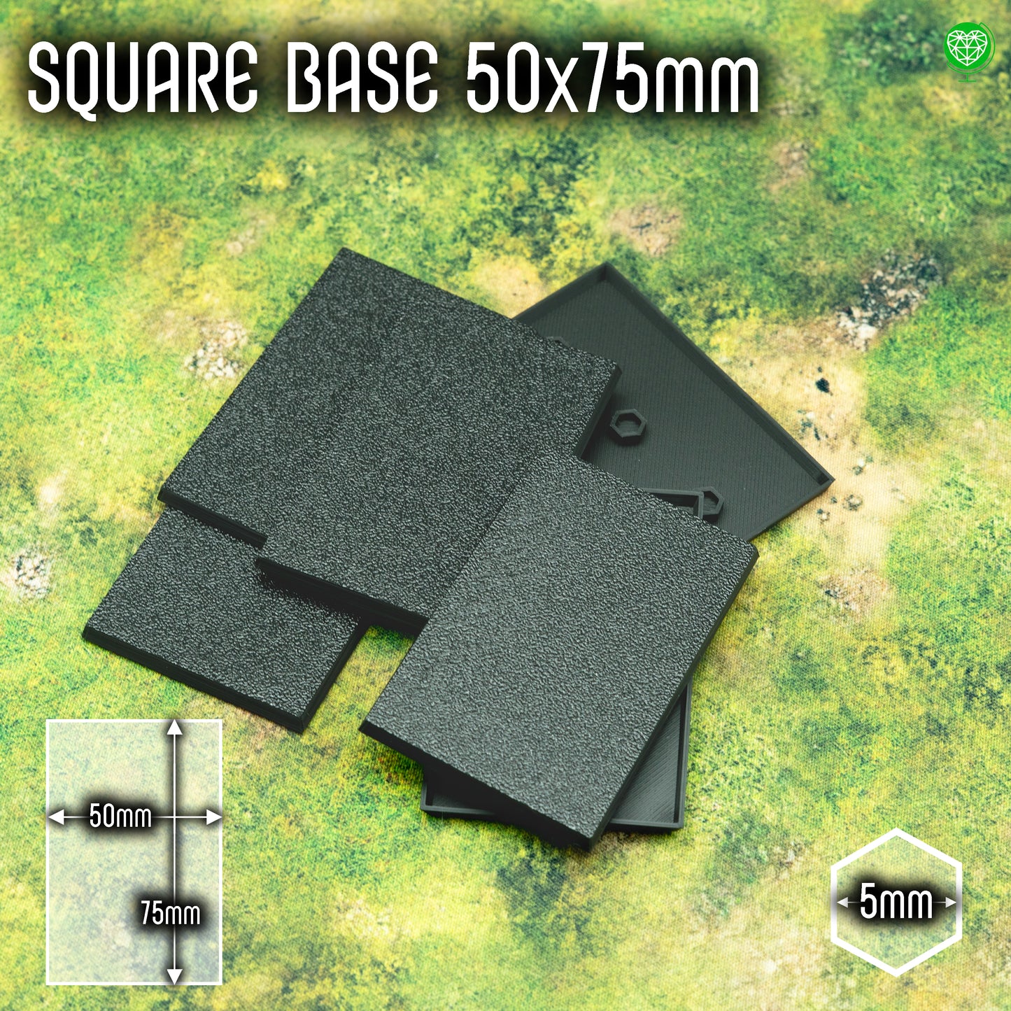 Podstawki kwadratowe - 50x75mm - z miejscem na magnes