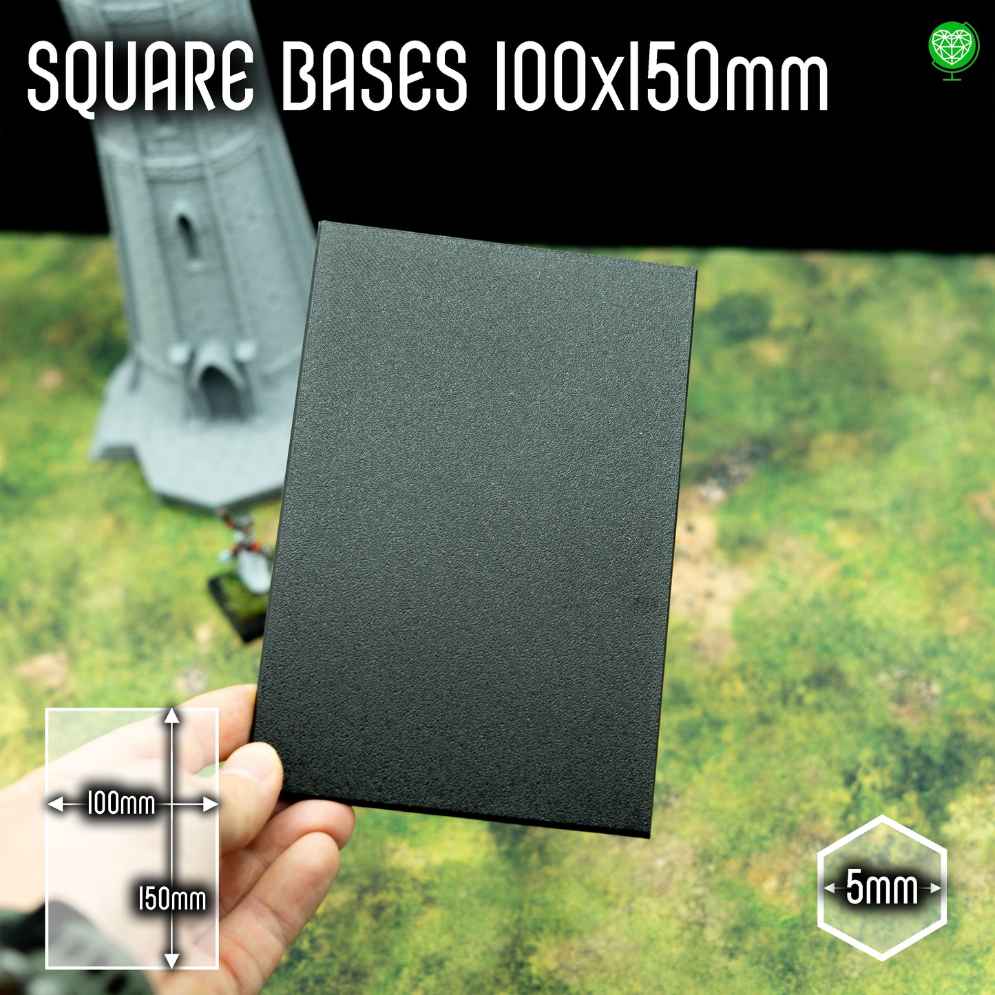 Podstawka kwadratowa - 100x150mm - z miejscem na magnes