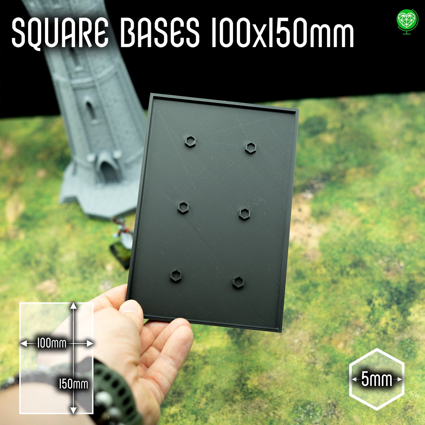 Podstawka kwadratowa - 100x150mm - z miejscem na magnes