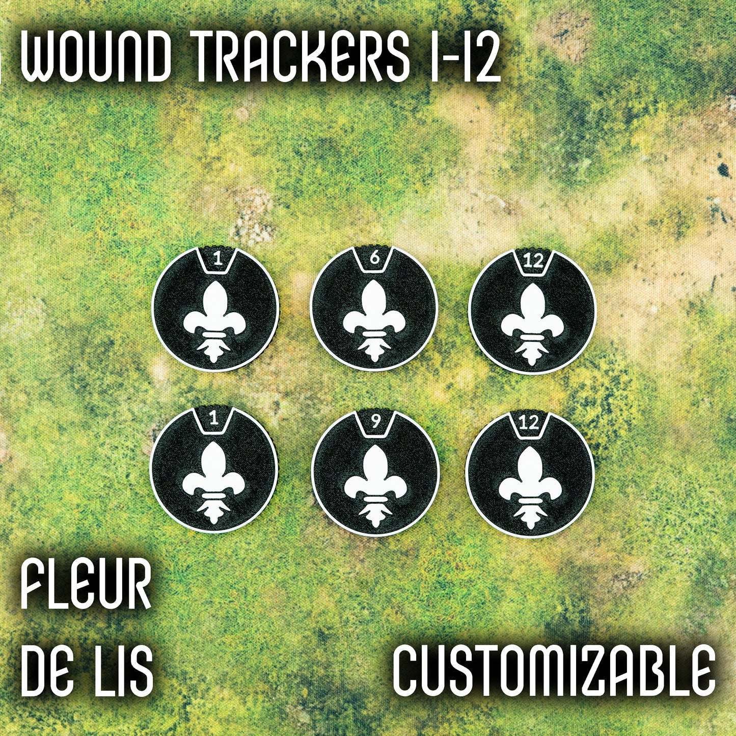 Zestaw znaczników 1-12 ran styl Fleur de Lis - Battle Nuns