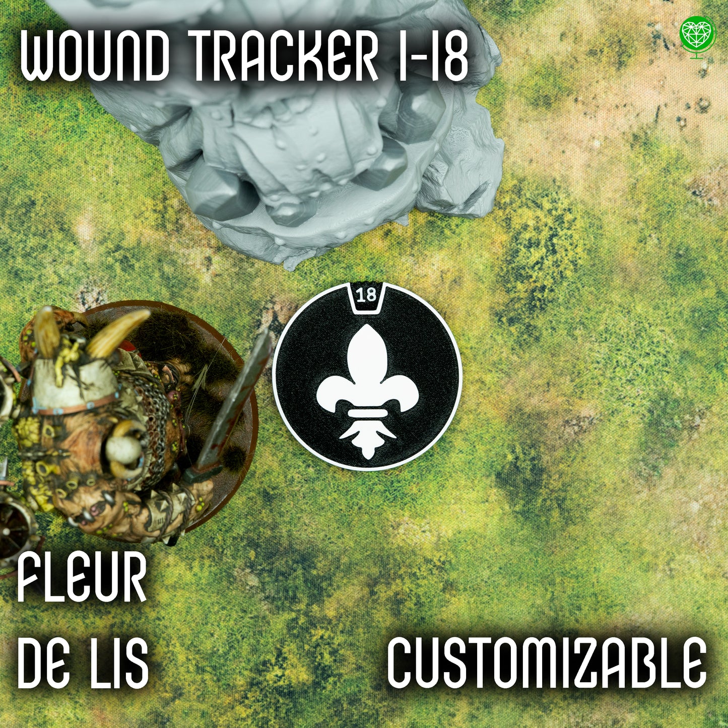 1-18 Wounds Tracker - Fleur de Lis Battle Nuns Style