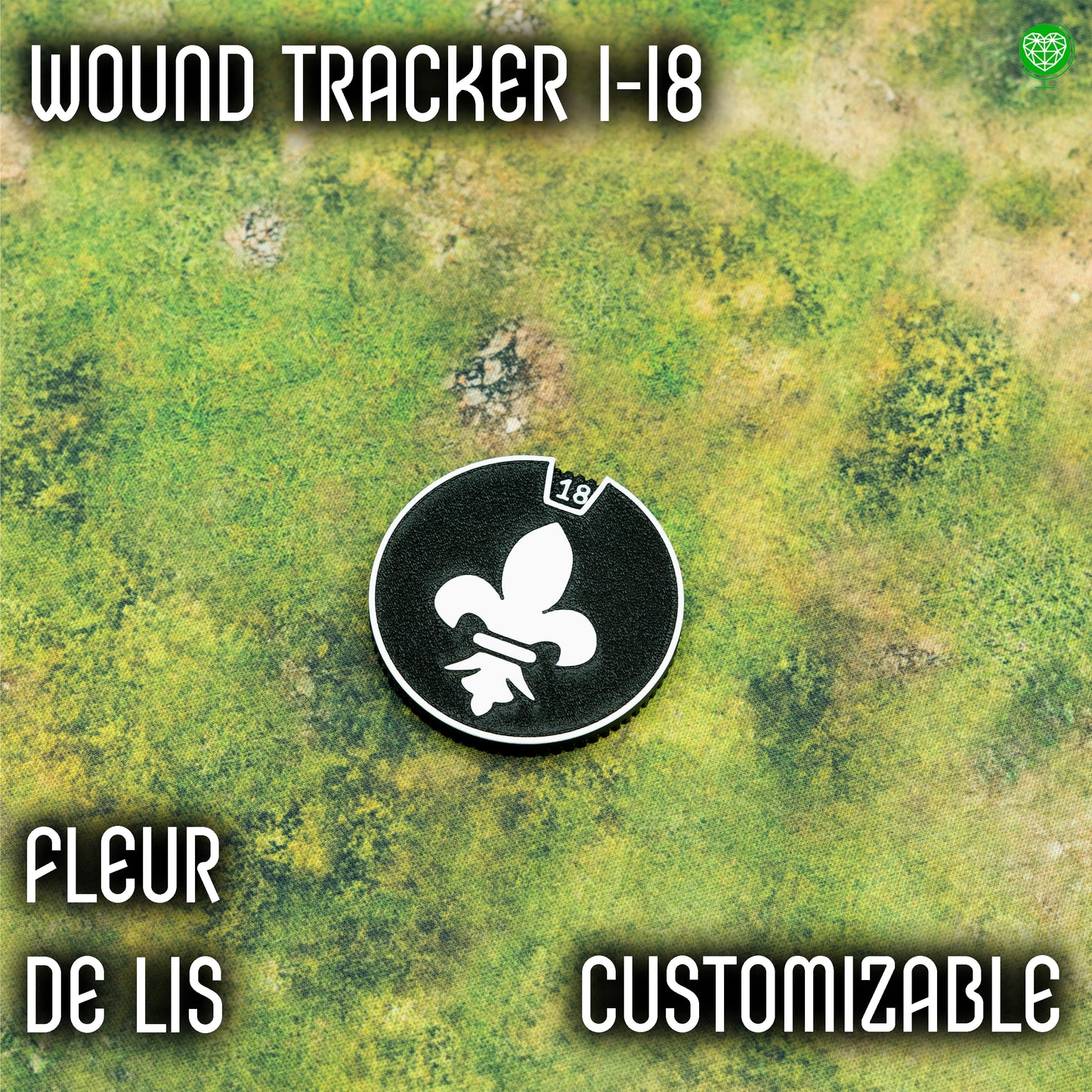 1-18 Wounds Tracker - Fleur de Lis Battle Nuns Style
