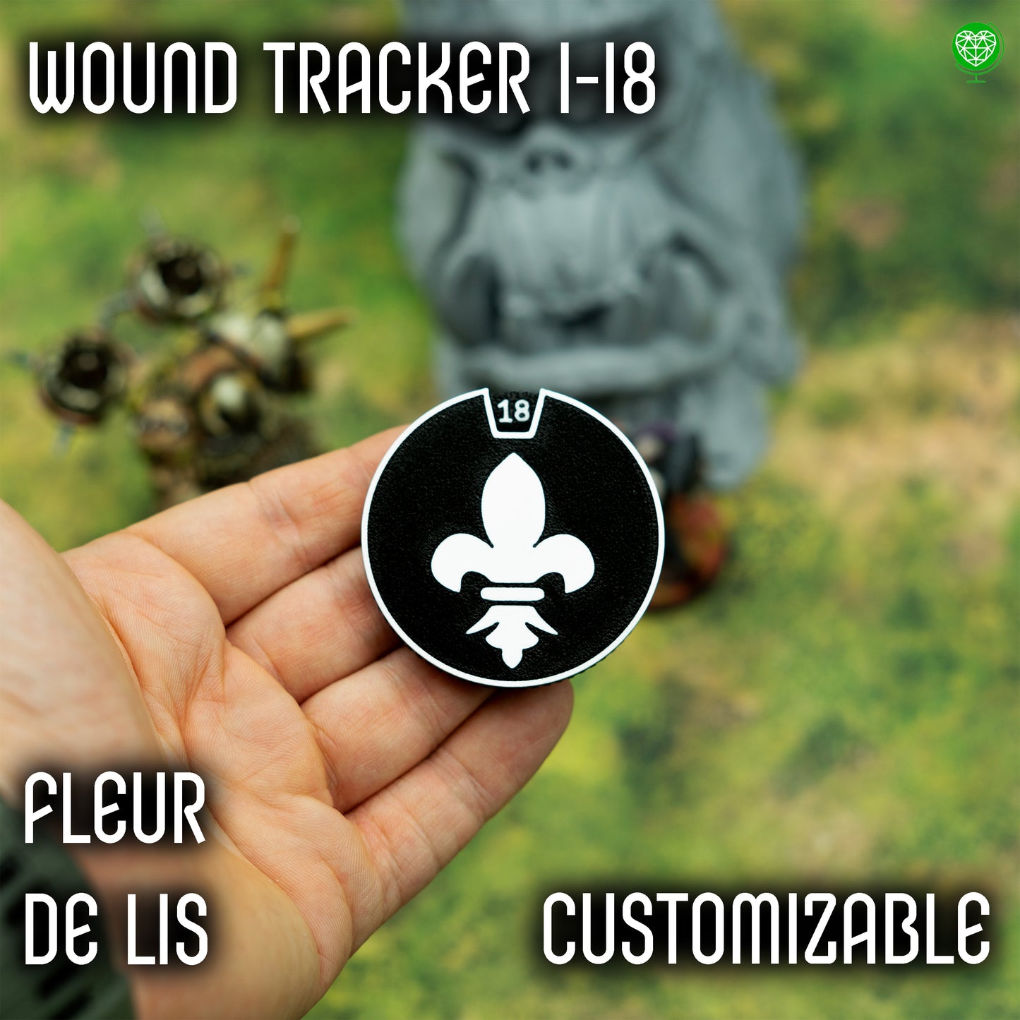 1-18 Wounds Tracker - Fleur de Lis Battle Nuns Style
