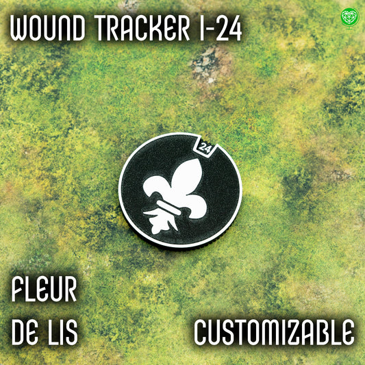 1-24 Wounds Tracker - Fleur De List and Battle Nuns Style