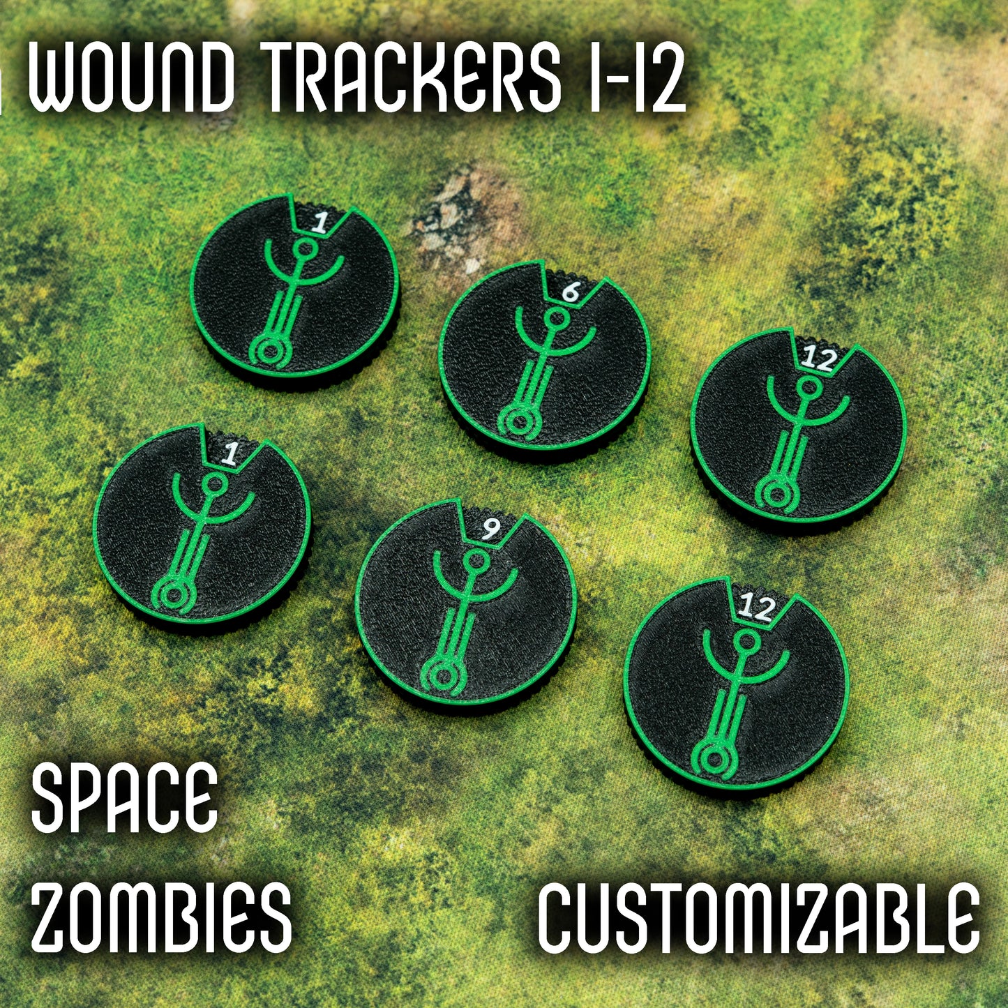 12 wounds tracker for Space Zombies