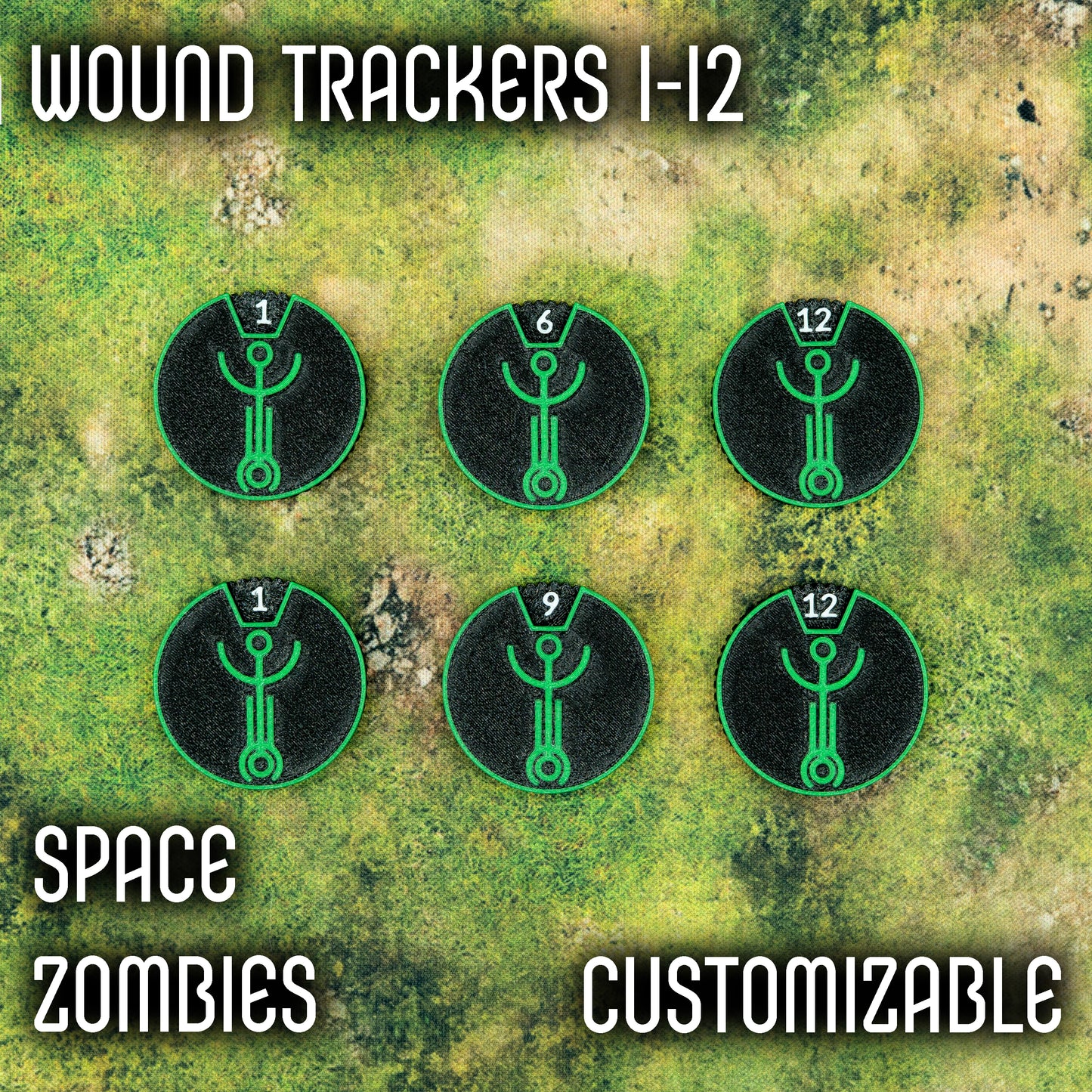12 wounds tracker for Space Zombies