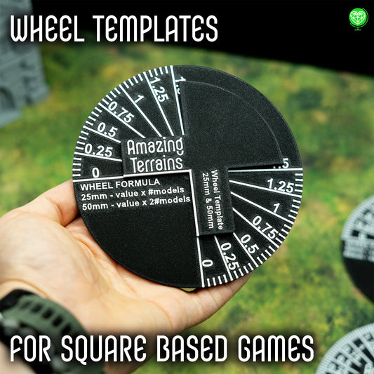 Templatki do Wheelowania - 25/50mm, 30/60mm, 40mm - Kompatybilna z Warhammer: The Old World