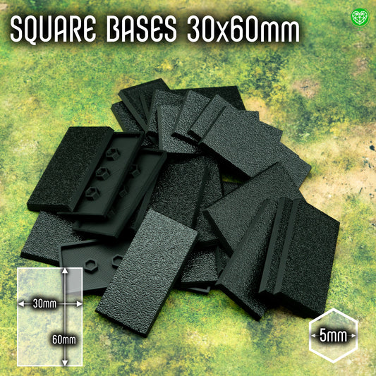 Podstawki kwadratowe - 30x60mm - z miejscem na magnes