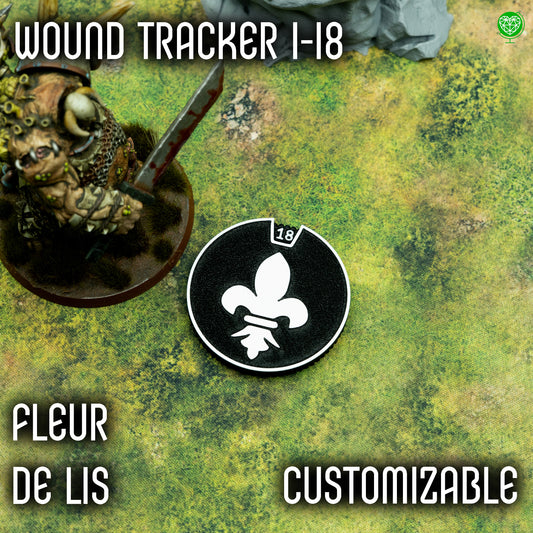 1-18 Wounds Tracker - Fleur de Lis Battle Nuns Style